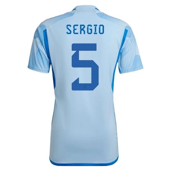 Sergio Busquets #5 Spagna Maglia Trasferta Coppa del Mondo 2022