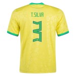 Thiago Silva #3 Brasile Maglia Casa Coppa del Mondo 2022