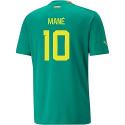 Sadio Mane #10 Senegal Maglia Trasferta Coppa del Mondo 2022