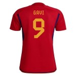 Gavi #9 Spagna Maglia Casa Coppa del Mondo 2022