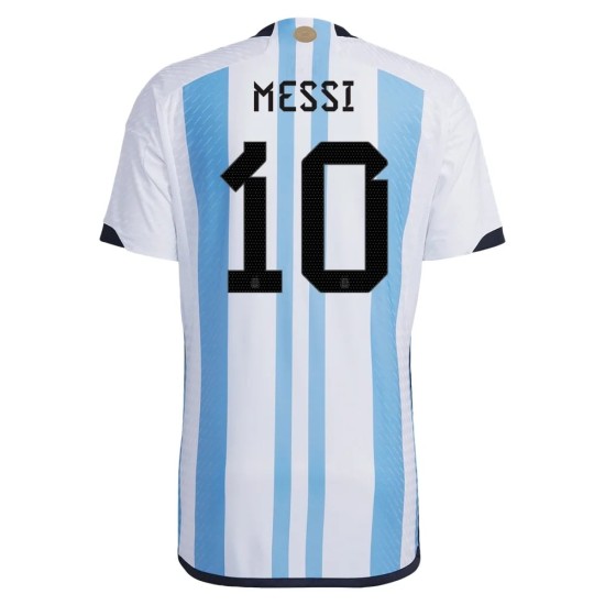 Lionel Messi #10 Argentina Maglia Casa Coppa del Mondo 2022