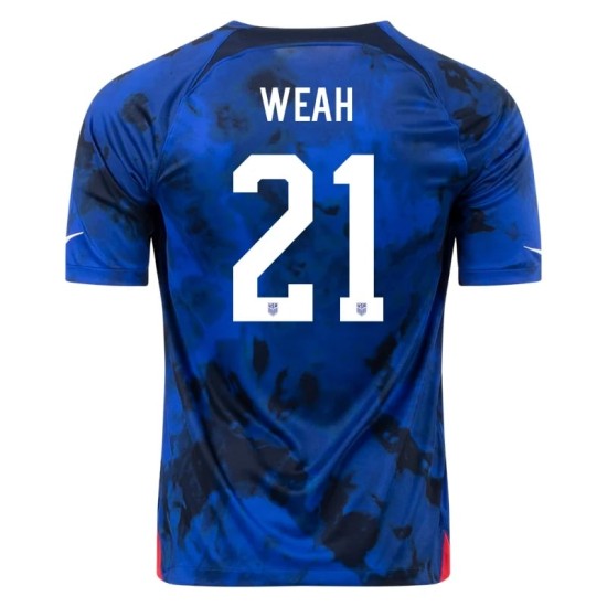 Timothy Weah #21 USMNT Maglia Trasferta Coppa del Mondo 2022