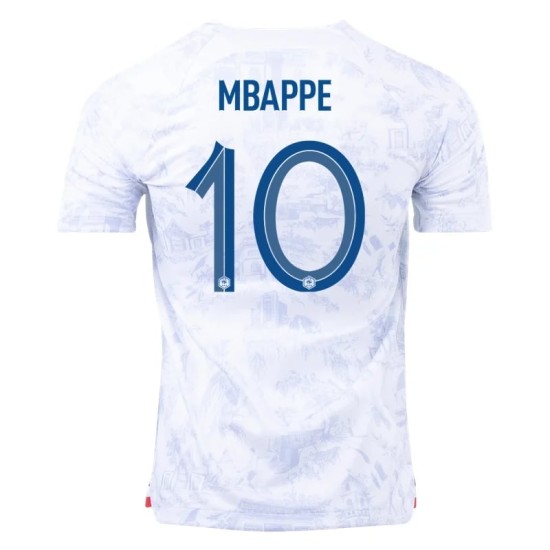 Kylian Mbappe #10 Francia Maglia Trasferta Coppa del Mondo 2022 Kylian Mbappe #10 Francia Maglia Trasferta Coppa del Mondo 2022