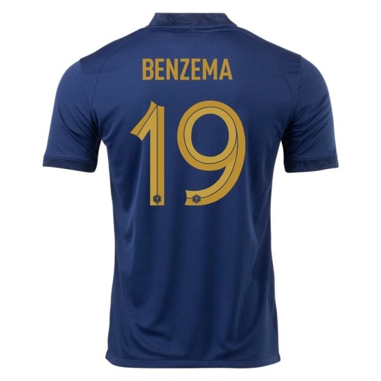 Karim Benzema #19 Francia Maglia Casa Coppa del Mondo 2022