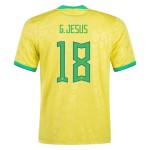 Gabriel Jesus #18 Brasile Maglia Casa Coppa del Mondo 2022