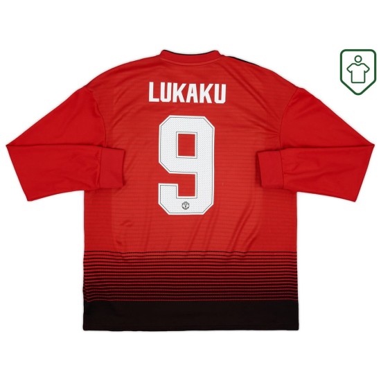 Maglia retrò casa manica lunga uomo Manchester United 2018/19 Lukaku #9 Maglia retrò casa manica lunga uomo Manchester United 2018/19 Lukaku #9