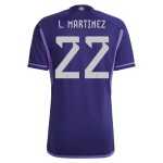 Lautaro Martinez #22 Maglia Trasferta dell'Argentina Coppa del Mondo 2022