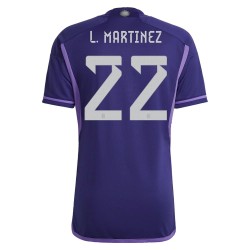 Lautaro Martinez #22 Maglia Trasferta dell'Argentina Coppa del Mondo 2022