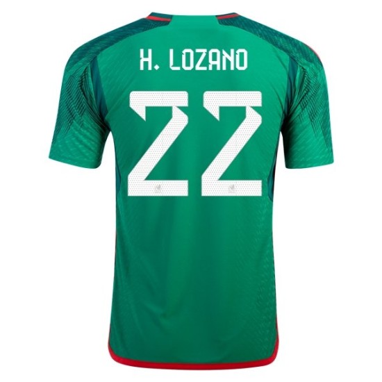 Hirving Lozano #22 Messico Maglia Casa Coppa del Mondo 2022 Hirving Lozano #22 Messico Maglia Casa Coppa del Mondo 2022